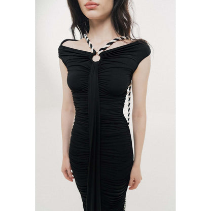 SOTBELLA Off-Shoulder with Rope and Ring Detail Maxi Dress