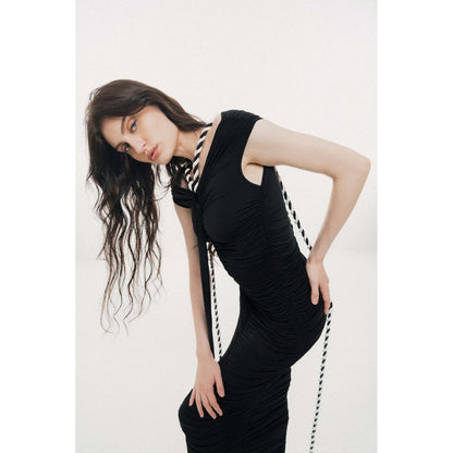 SOTBELLA Off-Shoulder with Rope and Ring Detail Maxi Dress