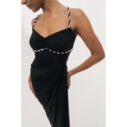 SOTBELLA Twisted Cord Rope Strap Maxi Dress