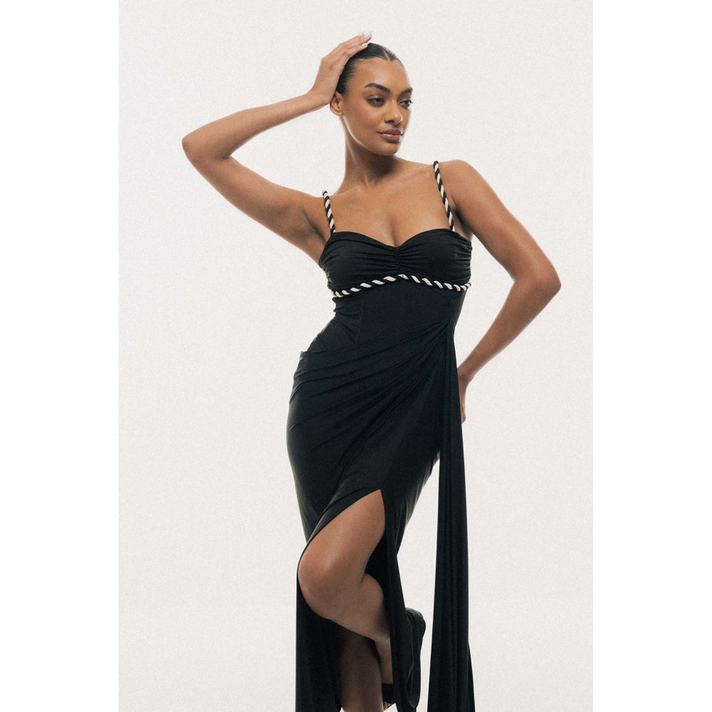 SOTBELLA Twisted Cord Rope Strap Maxi Dress