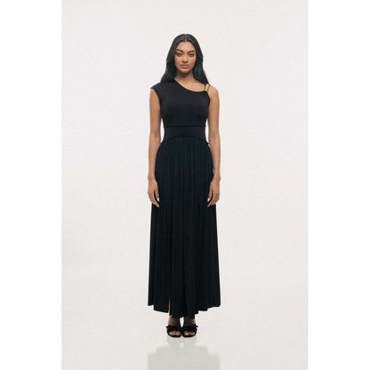 SOTBELLA One-Shoulder Pleated Maxi Dress