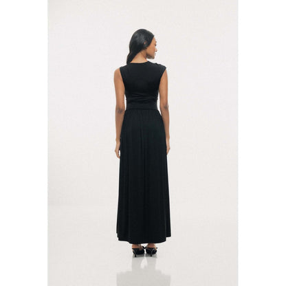 SOTBELLA One-Shoulder Pleated Maxi Dress