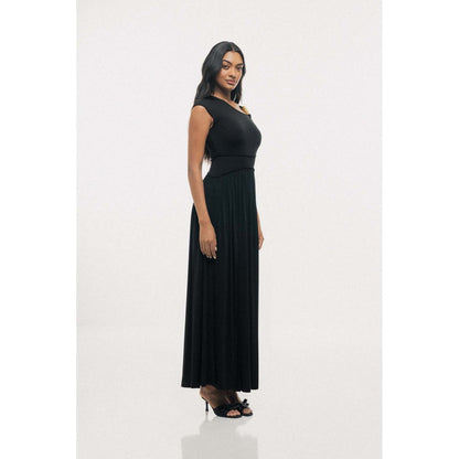 SOTBELLA One-Shoulder Pleated Maxi Dress