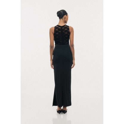 SOTBELLA Lace Illusion Drape Maxi Dress