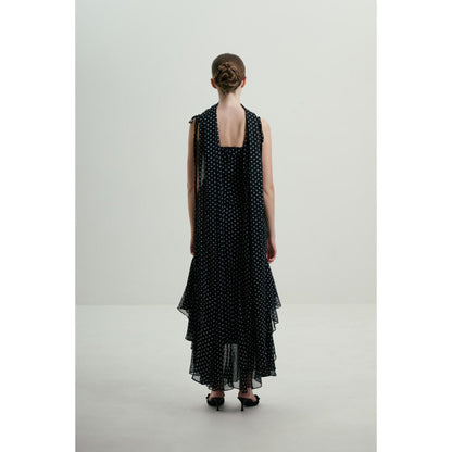 SOTBELLA Black Polka Dot Gown with Dupatta