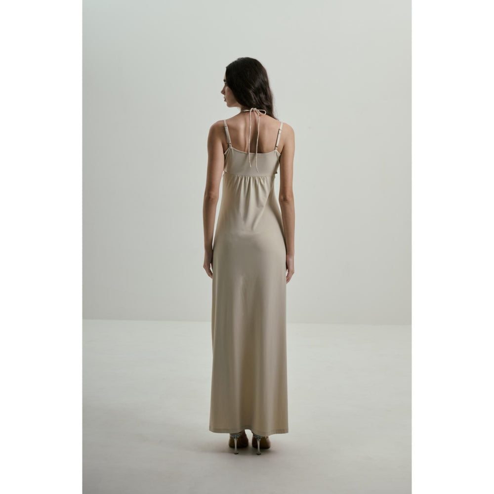 SOTBELLA Ivory Maxi Dress with Sequins Bust Details