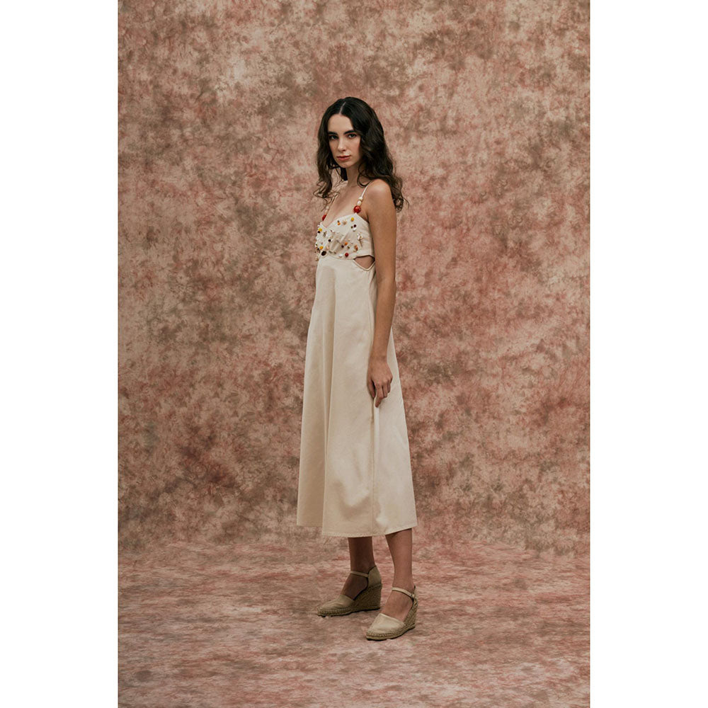 SOTBELLA Ivory Dress with Seashell and Bead Detail