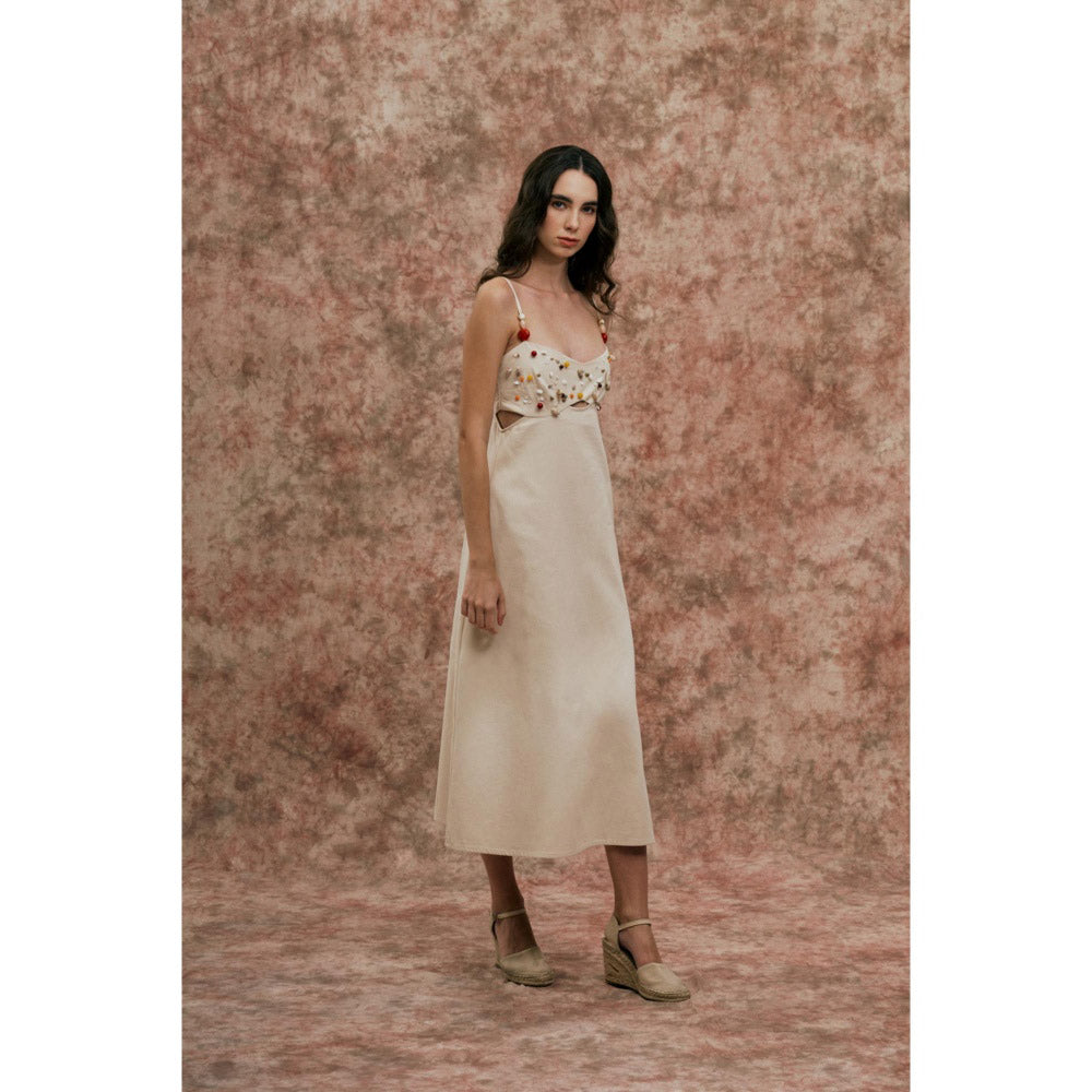 SOTBELLA Ivory Dress with Seashell and Bead Detail