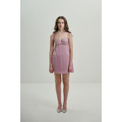 SOTBELLA Mauve Mini Dress with Shell Bust Detail