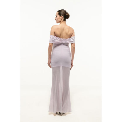 SOTBELLA Lavender Strapless RUCHED FLARED DRESS