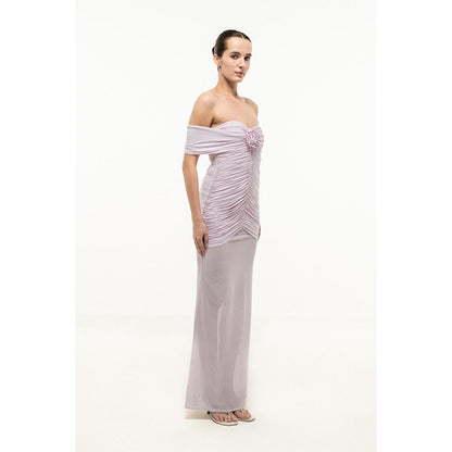 SOTBELLA Lavender Strapless RUCHED FLARED DRESS