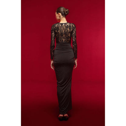 SOTBELLA Black One-Shoulder Lace Dress
