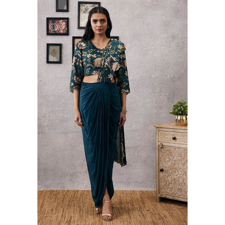 Soup by Sougat Paul Mehr Cutwork Pre-Draped Saree with Stitched Blouse