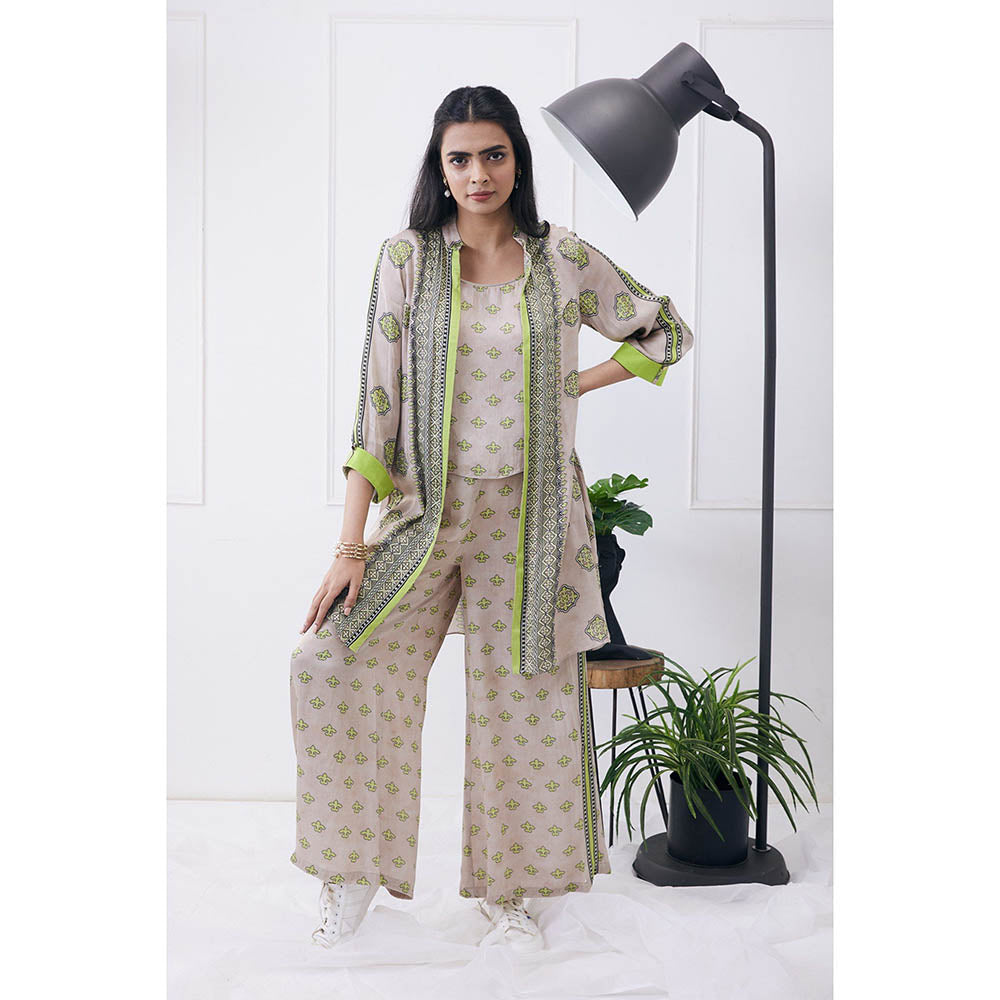 Soup by Sougat Paul Ela Printed Co-Ord with Jacket (Set of 3)