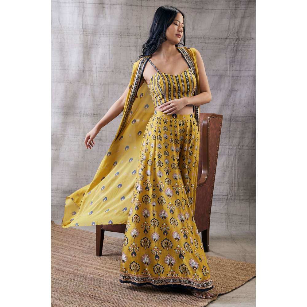 Soup by Sougat Paul Sarouk Embroidered Co-Ord Jacket (Set of 3)