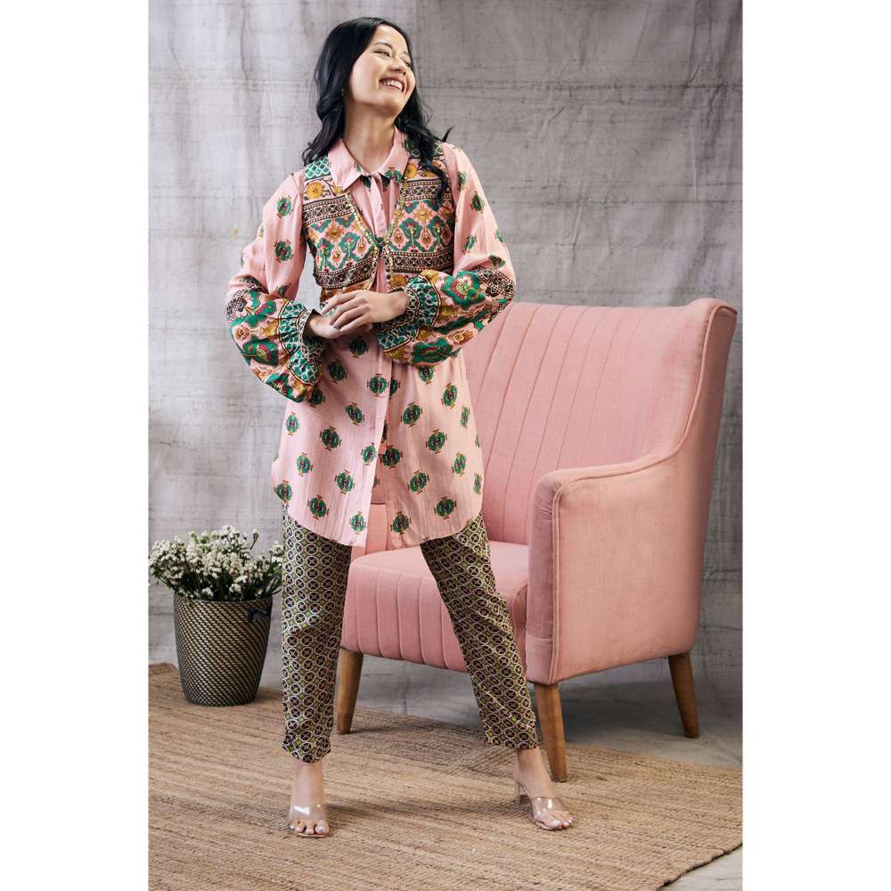 Soup by Sougat Paul Taahira Printed Co-Ord Jacket (Set of 3)