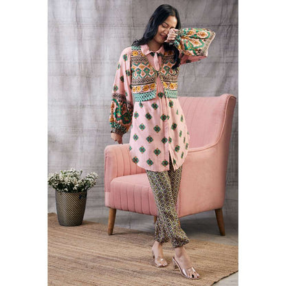 Soup by Sougat Paul Taahira Printed Co-Ord Jacket (Set of 3)