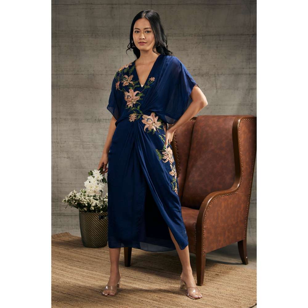 Soup by Sougat Paul Orchid Bloom Embroidered Patchwork Dress