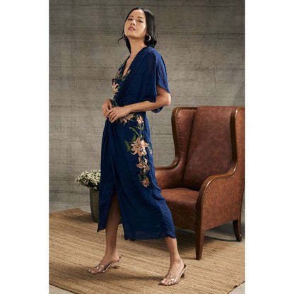 Soup by Sougat Paul Orchid Bloom Embroidered Patchwork Dress