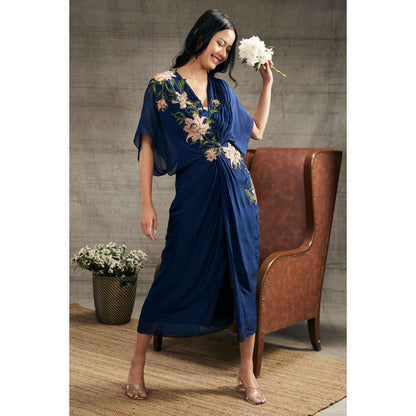 Soup by Sougat Paul Orchid Bloom Embroidered Patchwork Dress