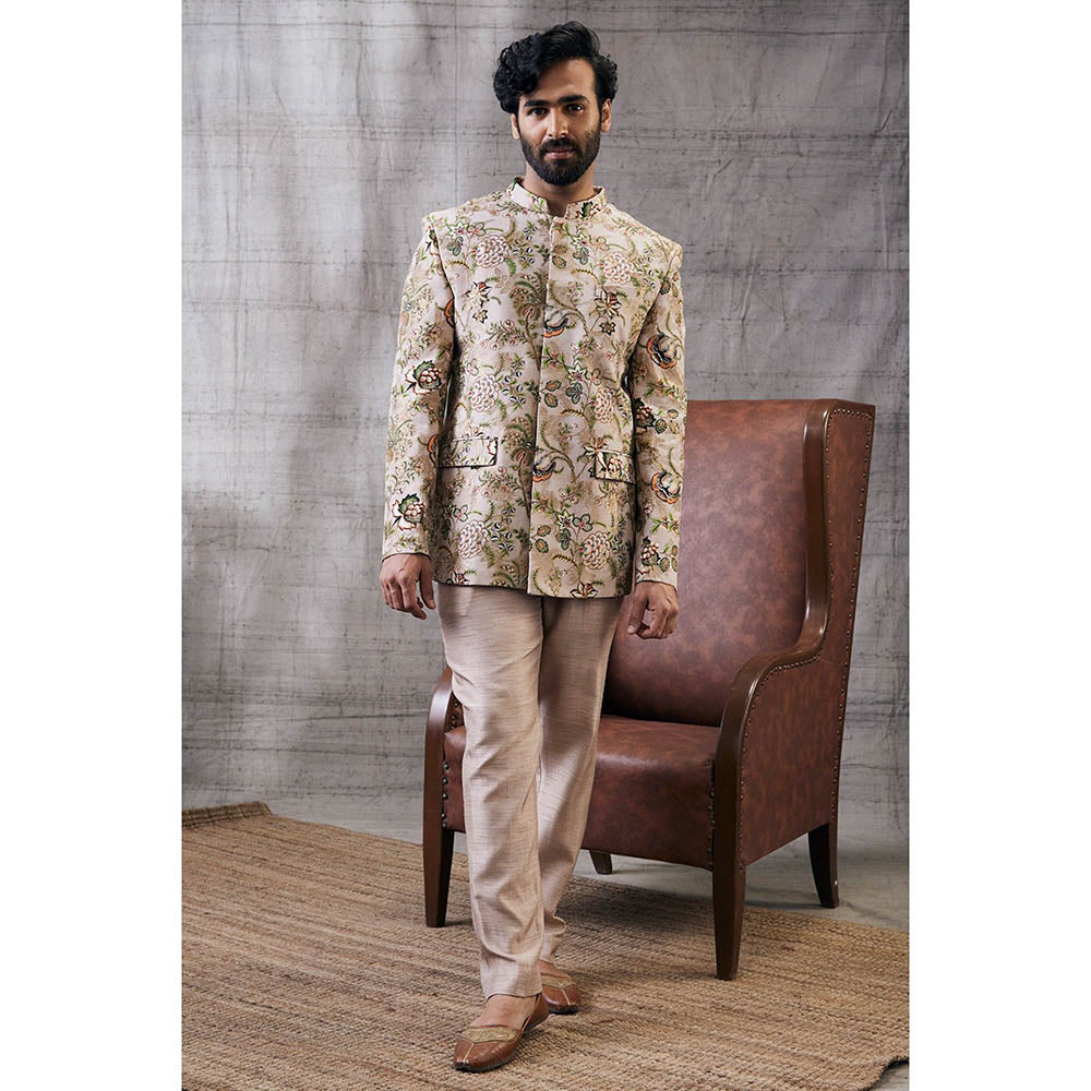 Soup by Sougat Paul Mehr Printed Bandhgala (Set of 2)