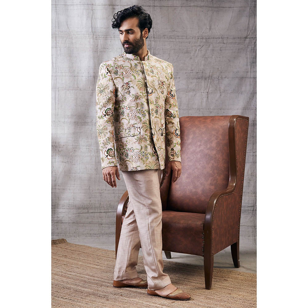 Soup by Sougat Paul Mehr Printed Bandhgala (Set of 2)