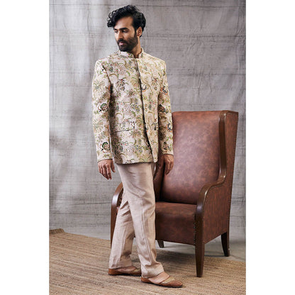 Soup by Sougat Paul Mehr Printed Bandhgala (Set of 2)