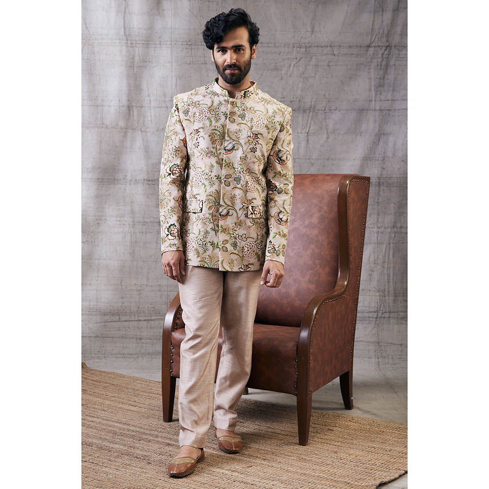 Soup by Sougat Paul Mehr Printed Bandhgala (Set of 2)