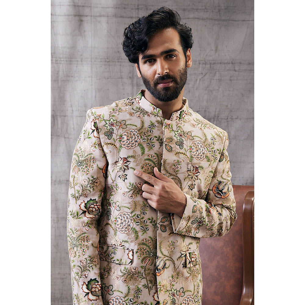 Soup by Sougat Paul Mehr Printed Bandhgala (Set of 2)