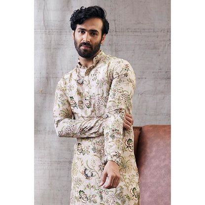 Soup by Sougat Paul Mehr Beige Printed Kurta (Set of 2)