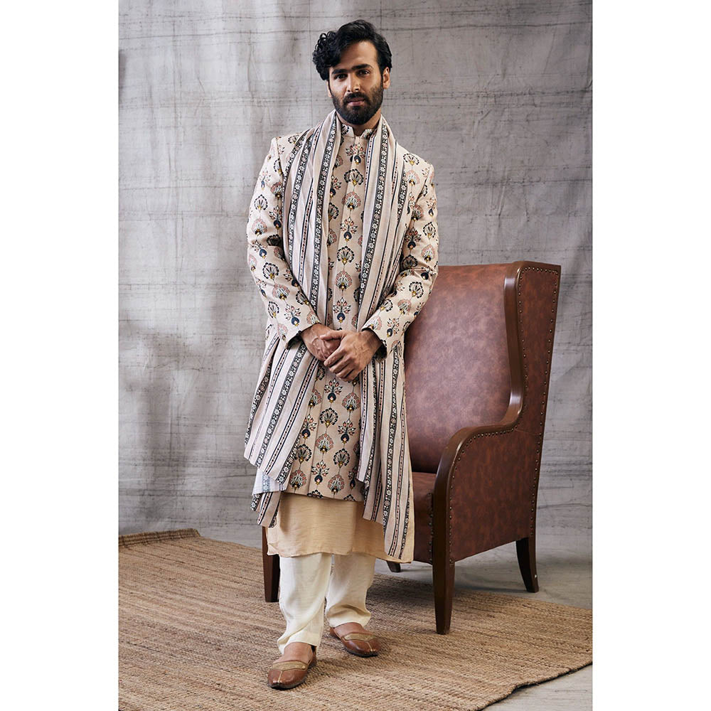 Soup by Sougat Paul Sarouk Printed Sherwani (Set of 4)