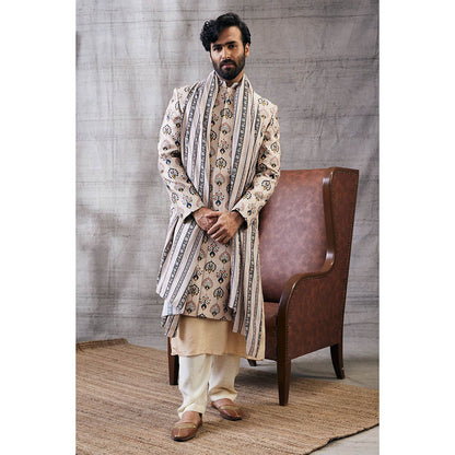 Soup by Sougat Paul Sarouk Printed Sherwani (Set of 4)