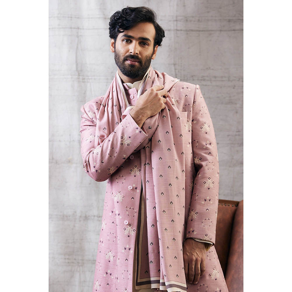 Soup by Sougat Paul Sarouk Pink Printed Sherwani (Set of 4)