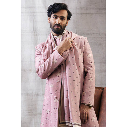 Soup by Sougat Paul Sarouk Pink Printed Sherwani (Set of 4)