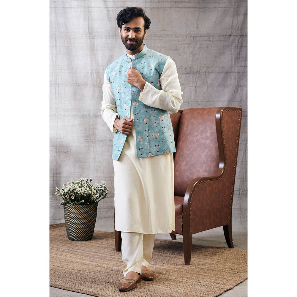 Soup by Sougat Paul Sarouk Printed Bundi with Kurta (Set of 3)