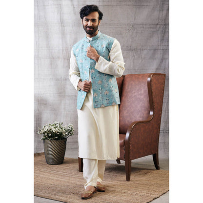 Soup by Sougat Paul Sarouk Printed Bundi with Kurta (Set of 3)