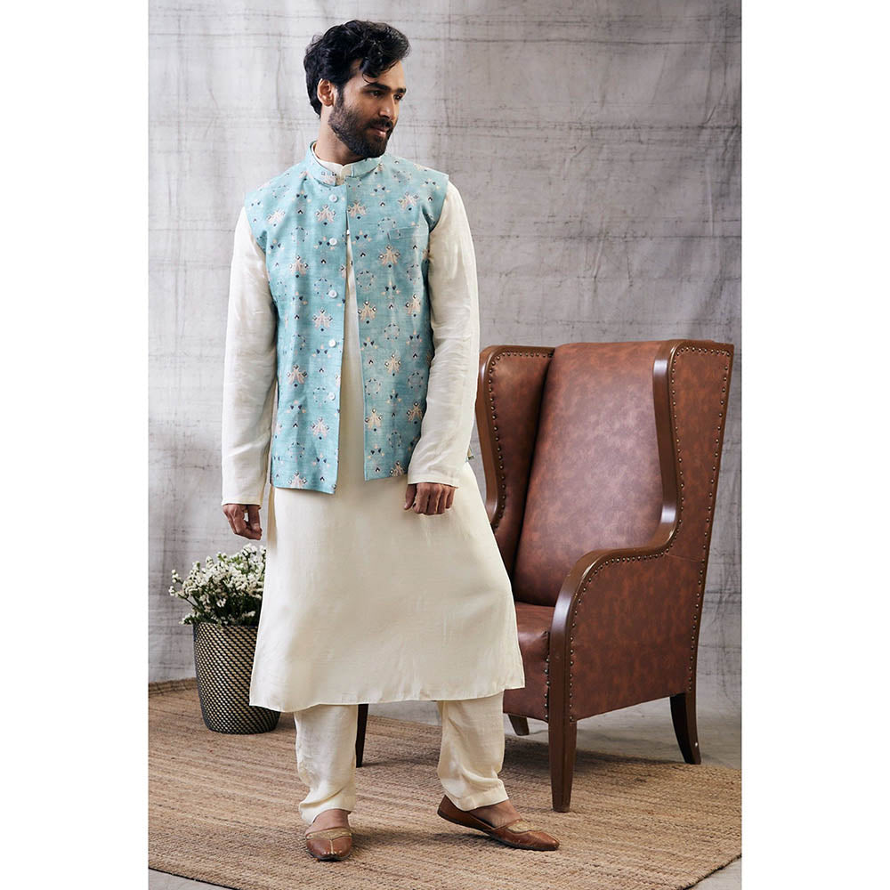 Soup by Sougat Paul Sarouk Printed Bundi with Kurta (Set of 3)