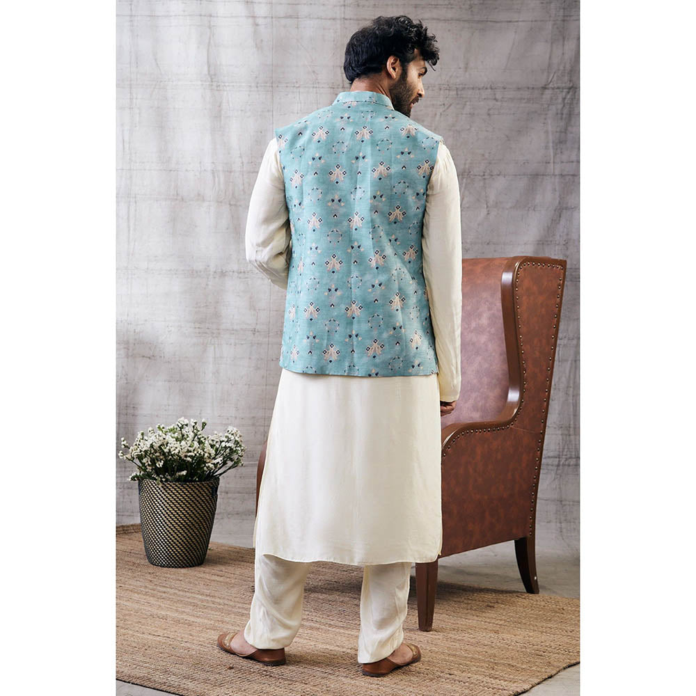 Soup by Sougat Paul Sarouk Printed Bundi with Kurta (Set of 3)