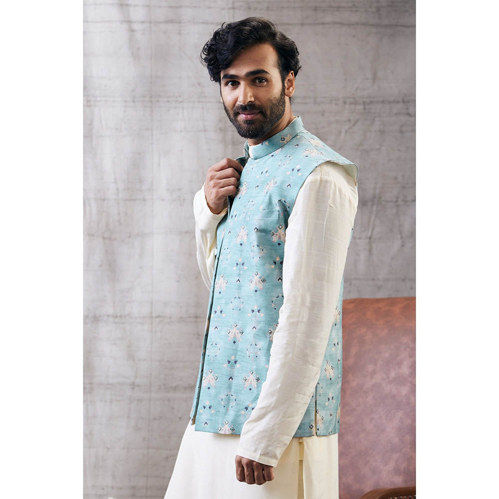 Soup by Sougat Paul Sarouk Printed Bundi with Kurta (Set of 3)