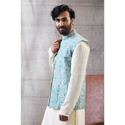 Soup by Sougat Paul Sarouk Printed Bundi with Kurta (Set of 3)