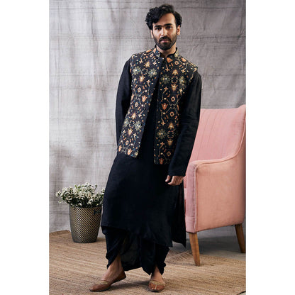 Soup by Sougat Paul Zahra Printed Bundi with Kurta (Set of 3)