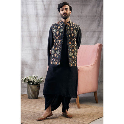 Soup by Sougat Paul Zahra Printed Bundi with Kurta (Set of 3)