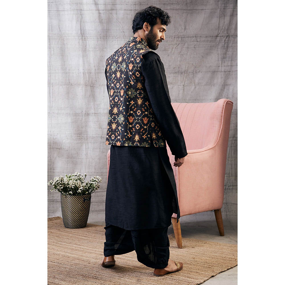 Soup by Sougat Paul Zahra Printed Bundi with Kurta (Set of 3)