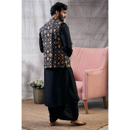 Soup by Sougat Paul Zahra Printed Bundi with Kurta (Set of 3)