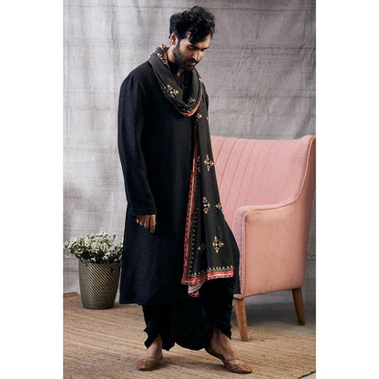 Soup by Sougat Paul Zahra Printed Dhoti with Shawl (Set of 3)