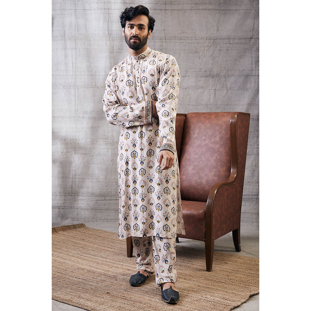 Soup by Sougat Paul Sarouk Beige Printed Kurta (Set of 2)