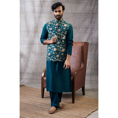 Soup by Sougat Paul Mehr Printed Bundi with Kurta (Set of 3)