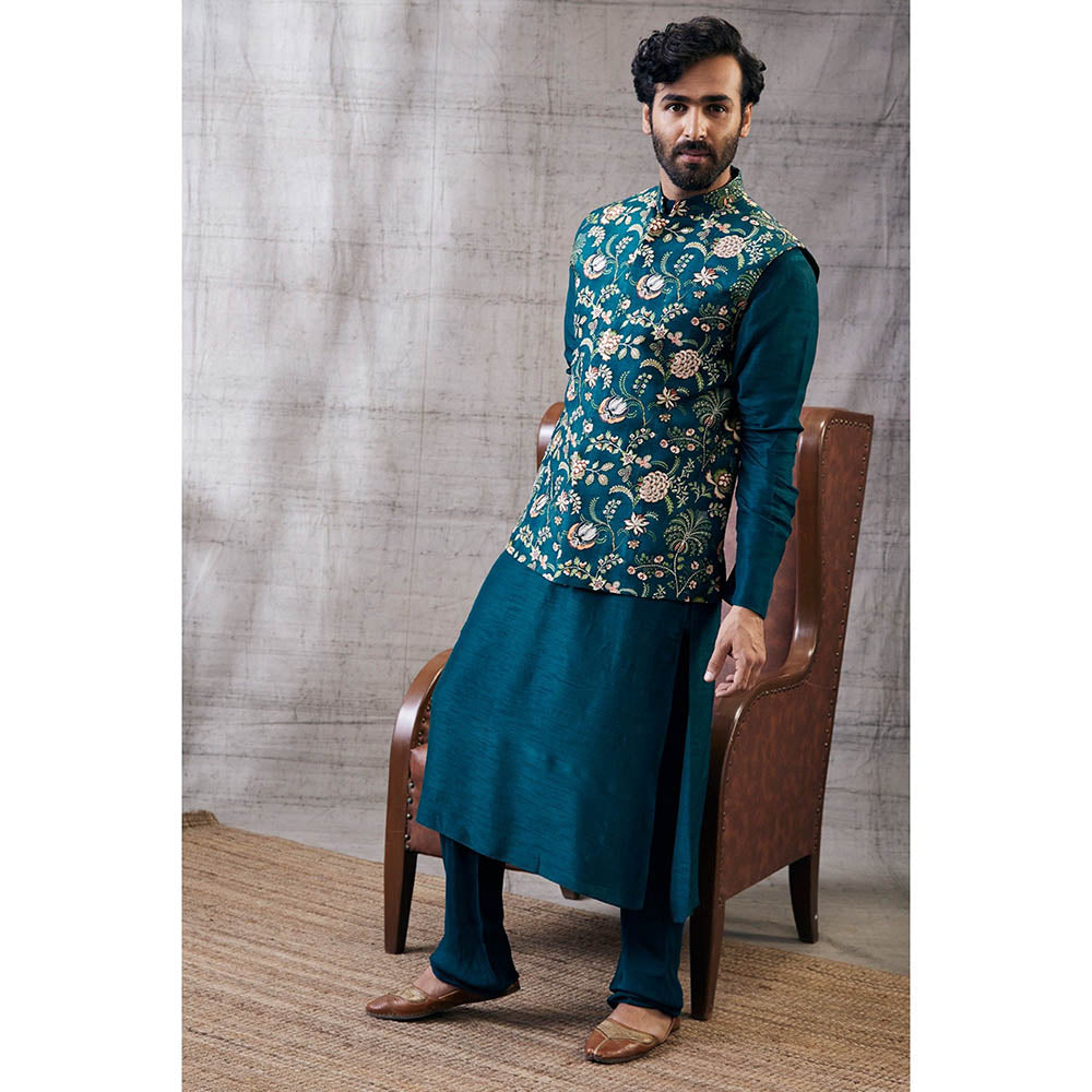 Soup by Sougat Paul Mehr Printed Bundi with Kurta (Set of 3)