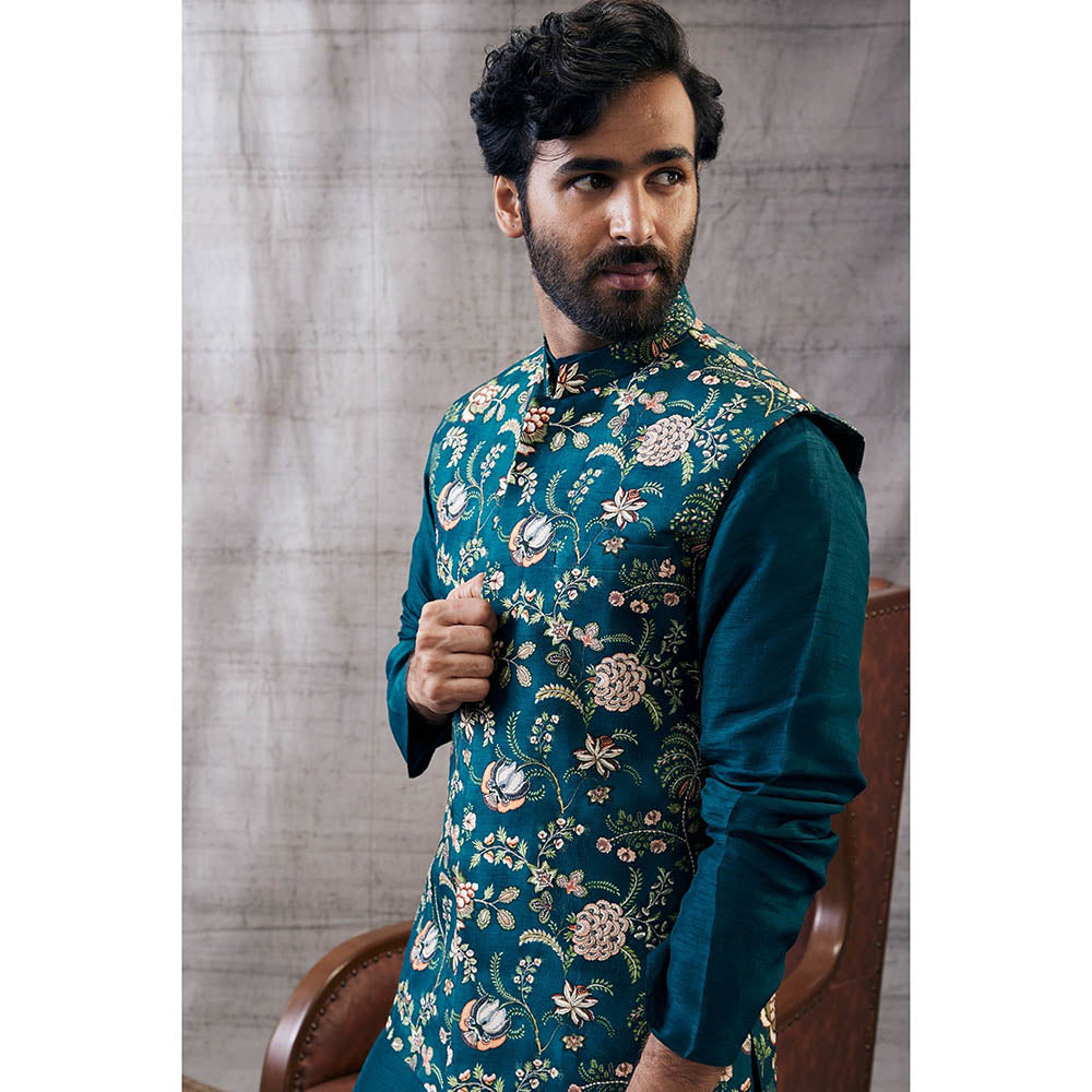 Soup by Sougat Paul Mehr Printed Bundi with Kurta (Set of 3)