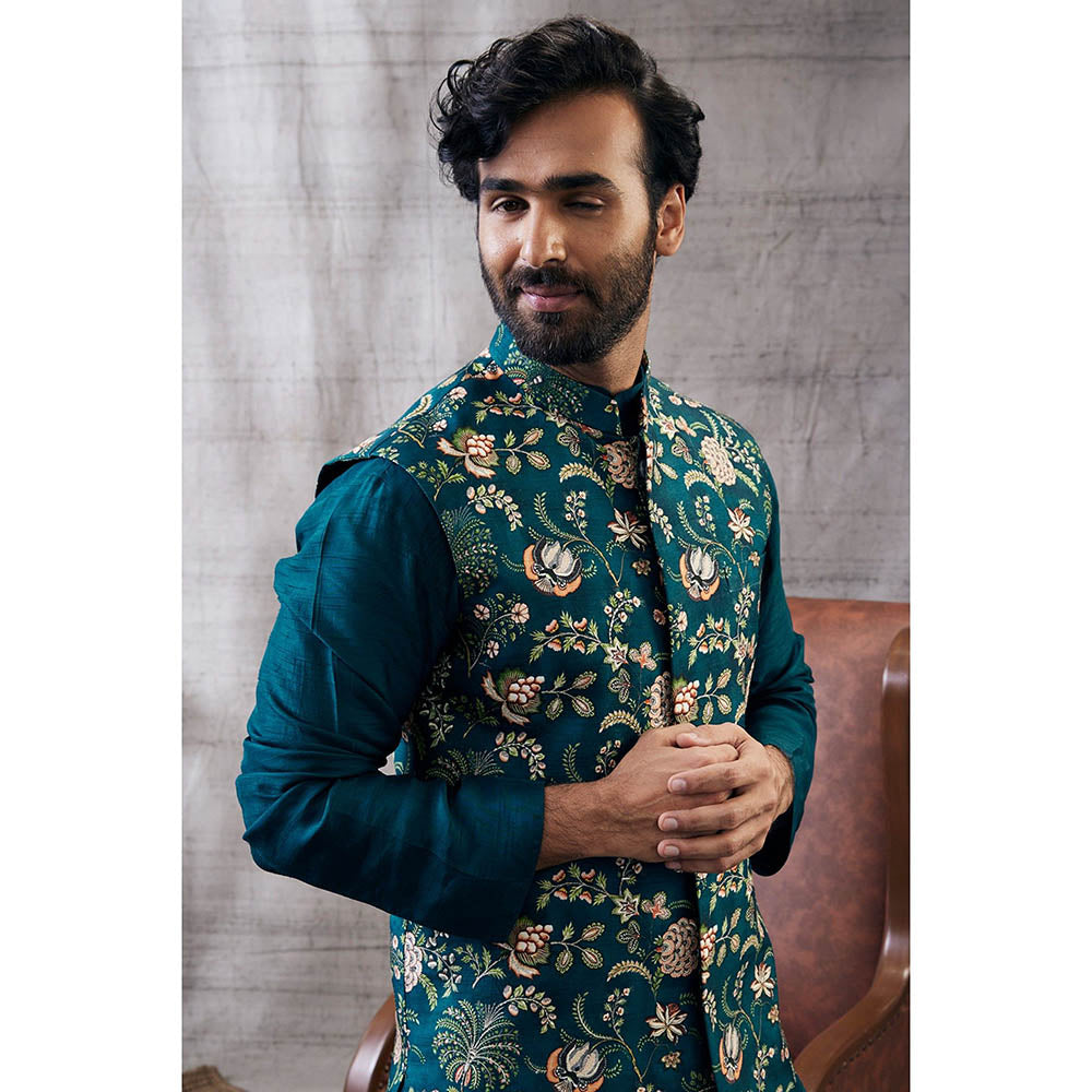 Soup by Sougat Paul Mehr Printed Bundi with Kurta (Set of 3)